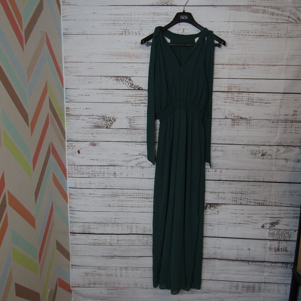 Vince Camuto Jumpsuit Womens Medium Green Sleeveless Wide Leg Blooming Brights